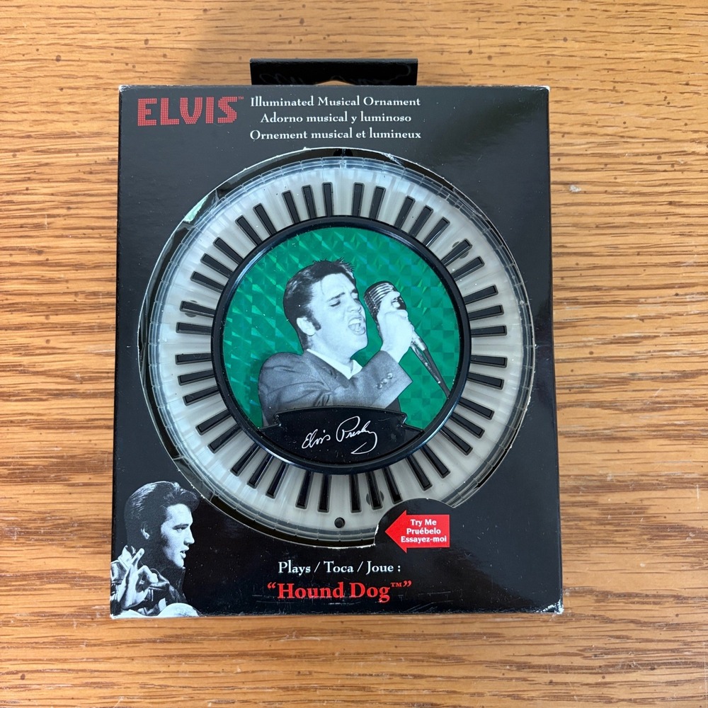 Elvis Presley Illuminated Musical Ornament Plays Hound Dog Dyno